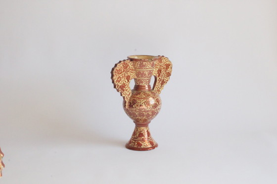 Image 1 of Hispano Moresque Neoclassical Copper Lustre Vases, 19Th