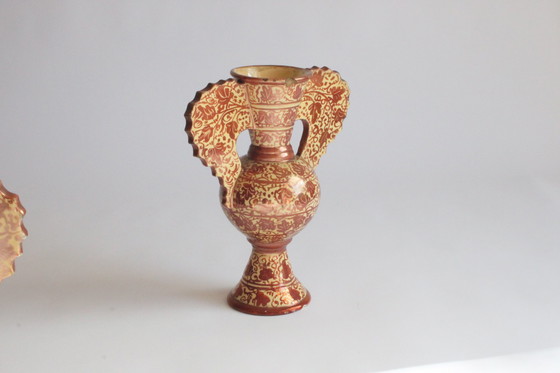 Image 1 of Hispano Moresque Neoclassical Copper Lustre Vases, 19Th