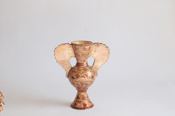 Image 1 of Hispano Moresque Neoclassical Copper Lustre Vases, 19Th