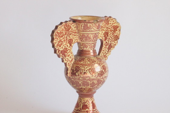 Image 1 of Hispano Moresque Neoclassical Copper Lustre Vases, 19Th