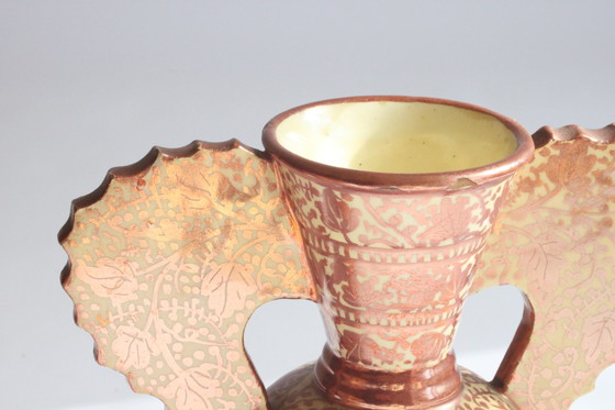 Image 1 of Hispano Moresque Neoclassical Copper Lustre Vases, 19Th