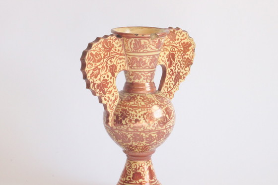 Image 1 of Hispano Moresque Neoclassical Copper Lustre Vases, 19Th