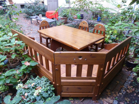 Image 1 of Dining room set made of pine wood - Wasa 1986