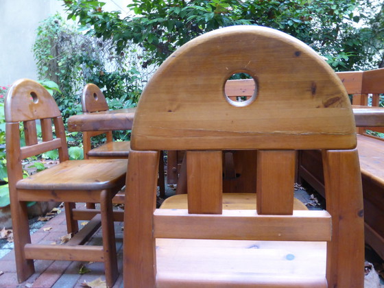 Image 1 of Dining room set made of pine wood - Wasa 1986