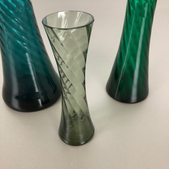Image 1 of Set of 3 vintage hand blown crystal vases by Alfred Taube, Germany 1960