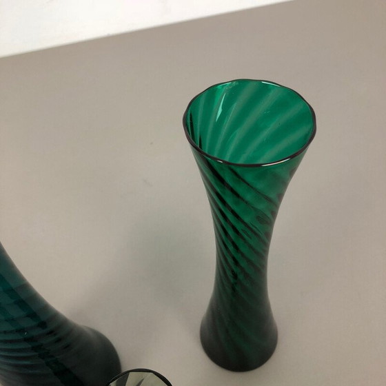 Image 1 of Set of 3 vintage hand blown crystal vases by Alfred Taube, Germany 1960