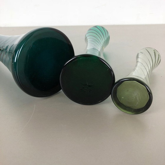 Image 1 of Set of 3 vintage hand blown crystal vases by Alfred Taube, Germany 1960