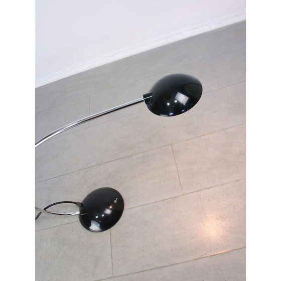 Image 1 of Vintage black and chrome Arc table lamp by Meblo, 1980s
