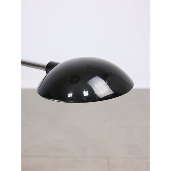 Image 1 of Vintage black and chrome Arc table lamp by Meblo, 1980s