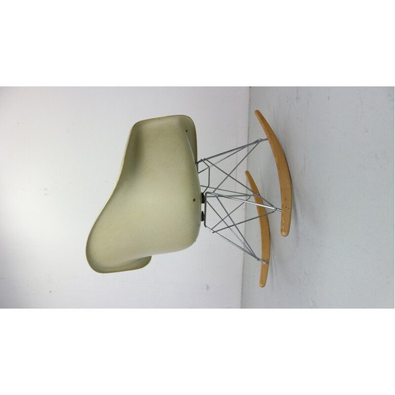 Image 1 of Vintage rocking chair in fiberglass and blue leatherette by Herman Miller for Eames, 1970