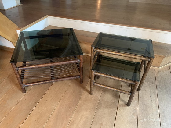 Image 1 of Vintage Coffee Table With Side Tables
