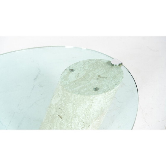 Image 1 of Vintage coffee table model K1000 in travertine and glass for Team Form