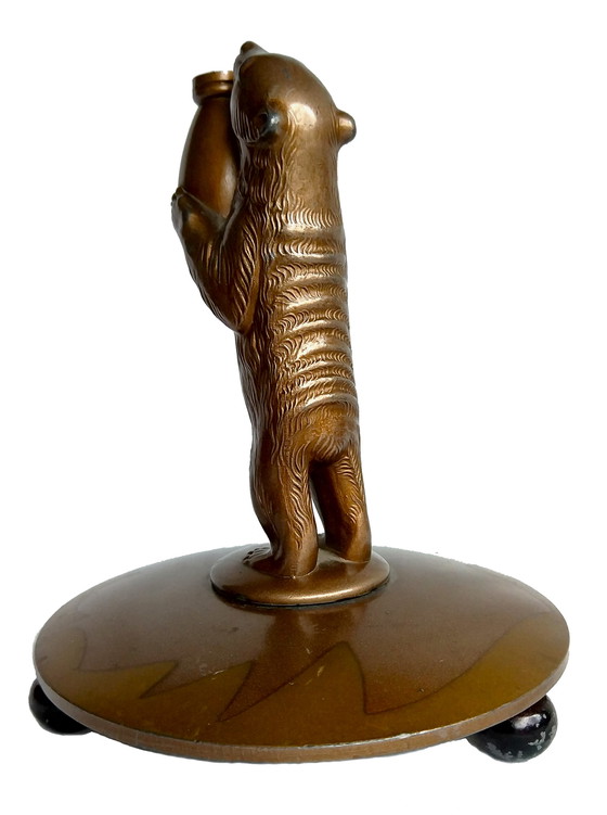 Image 1 of Art Deco Sculpture Bear with a Honey Pot