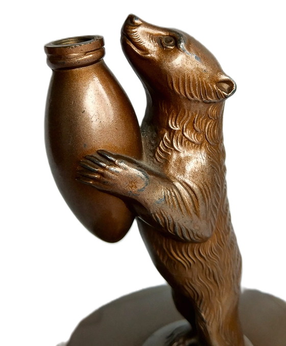 Image 1 of Art Deco Sculpture Bear with a Honey Pot