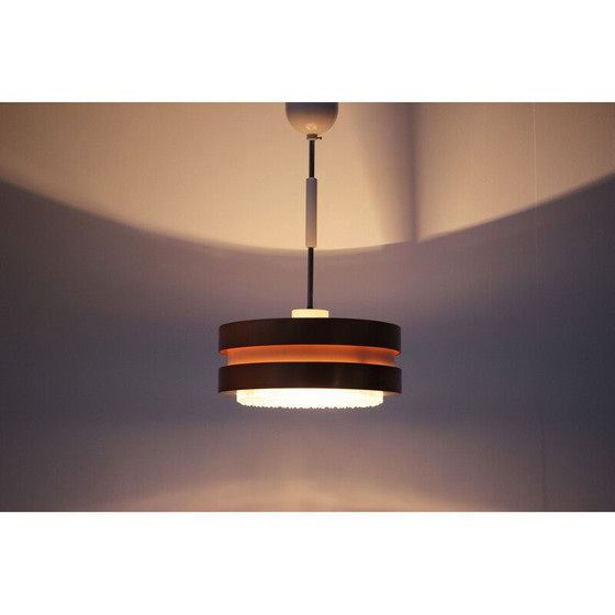 Image 1 of Mid-century glass and copper pendant lamp, Germany 1970s