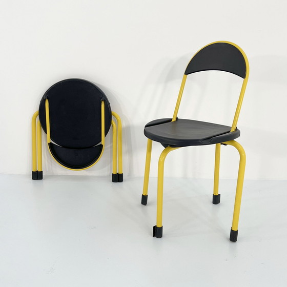 Image 1 of Yellow Clack Folding Chairs By Lucci & Orlandini For Lamm, 1980S