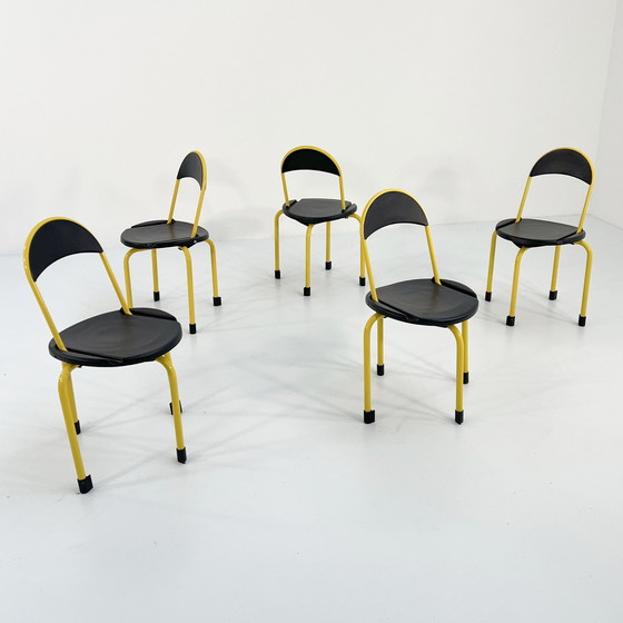 Image 1 of Yellow Clack Folding Chairs By Lucci & Orlandini For Lamm, 1980S