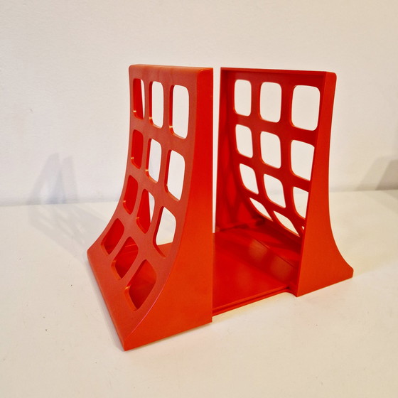 Image 1 of 70'S Set Of 2 Orange Bookends Space Age