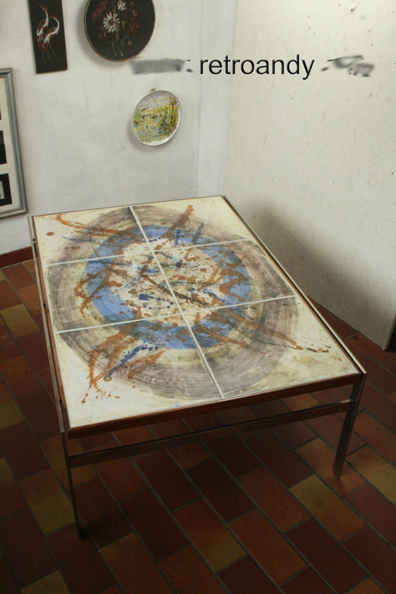 Image 1 of Tavolino da caffè vintage danese - Teak - Cromato