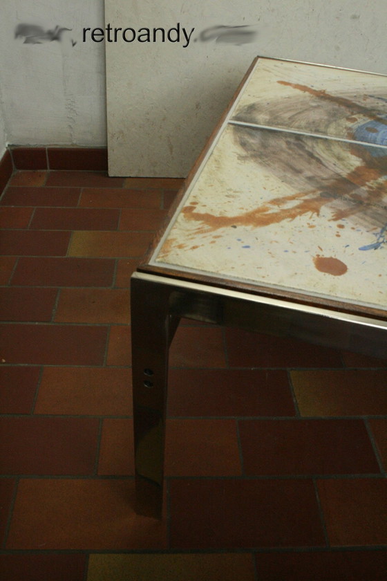 Image 1 of Tavolino da caffè vintage danese - Teak - Cromato