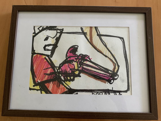 Image 1 of Herman Brood drawing Hand-signed