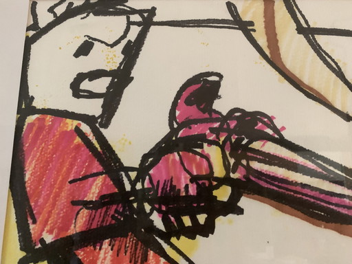 Herman Brood drawing Hand-signed