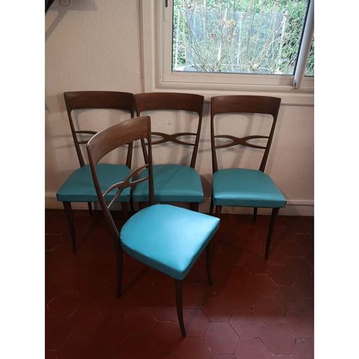 Set of 4 vintage chairs by Melcchior Bega, Italy 1950-1960