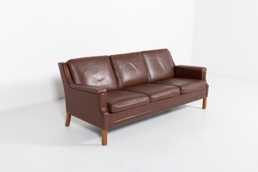 Vintage brown leather sofa