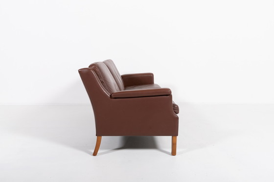 Image 1 of Vintage brown leather sofa