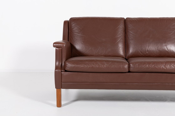 Image 1 of Vintage brown leather sofa