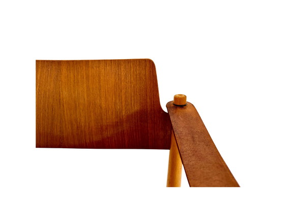 Image 1 of Chair with leather armrests by Egon Eiermann for Wilde + Spieth, Germany, 1960s