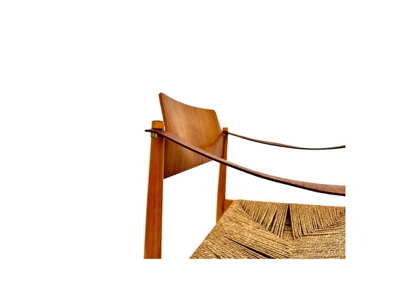 Image 1 of Chaise avec accoudoirs en cuir de Egon Eiermann pour Wilde + Spieth, Allemagne, années 1960