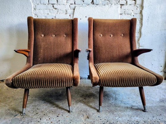 Image 1 of Set Mid - Century Sofa And 2 Armchairs Scandinavian Design