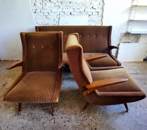 Image 1 of Set Mid - Century Sofa And 2 Armchairs Scandinavian Design