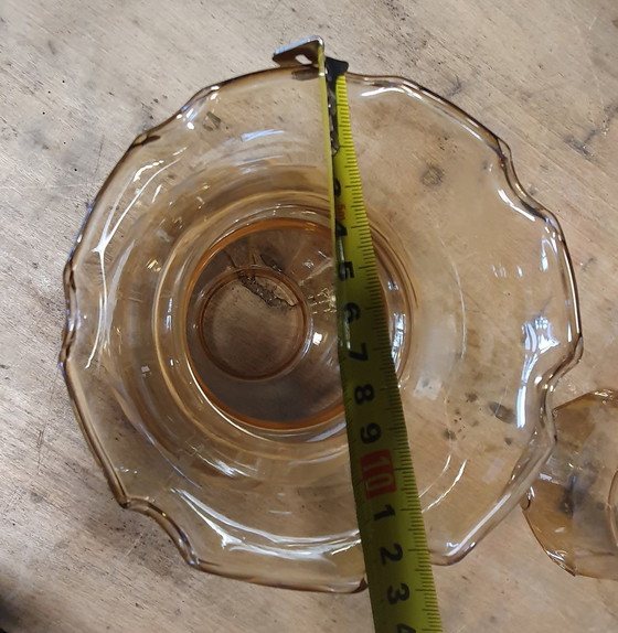 Image 1 of 1855 Vintage Smokey Glass Lampshades