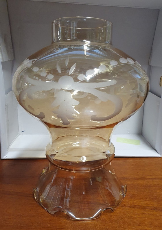 Image 1 of 1855 Vintage Smokey Glass Lampshades