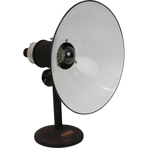 Lampada da tavolo vintage in metallo, Cecoslovacchia 1950