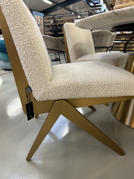 Image 1 of Eichholtz Dining Chair 'Fico' - Bouclé Cream