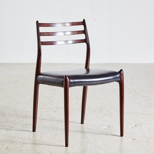 Set of 6 vintage Modell 78 Rosewood Dining Chairs by Niels Otto Moller for J.L. Mollers Møbelfabrik 1960s