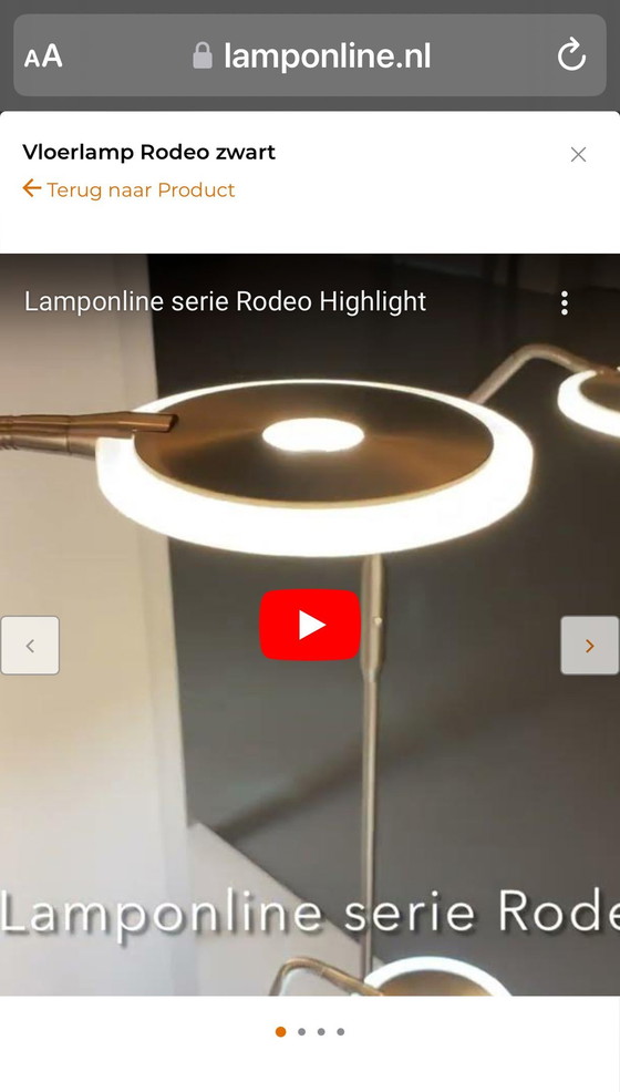 Image 1 of Black Floor Lamp Led Rodeo High Light Bv