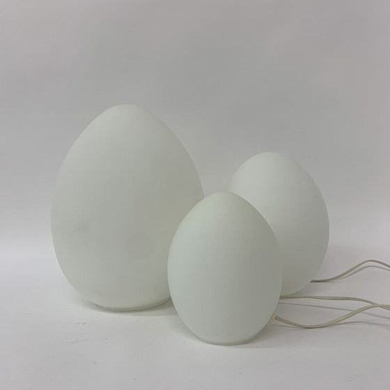 Image 1 of Set of 3 vintage Domec Luminance glass table lamps, 1970s