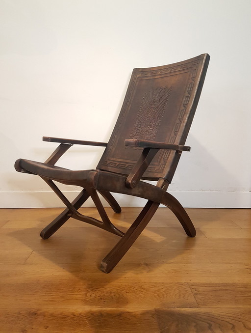 Brutalist folding chair by Angel Pazmino 1974