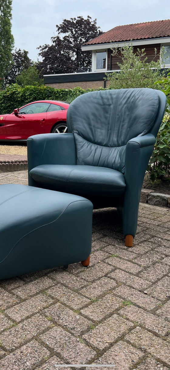 Image 1 of Leolux Design Armchair With Footstool