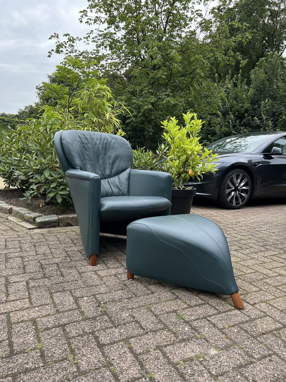 Image 1 of Leolux Design Armchair With Footstool