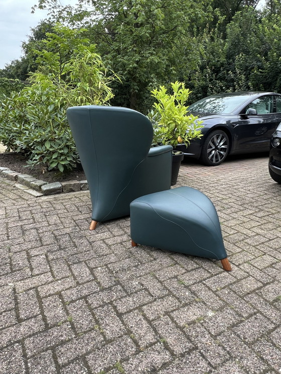 Image 1 of Leolux Design Armchair With Footstool