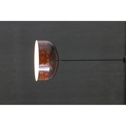 Vintage pendant lamp with floral motiv, Czechoslovakia 1970s