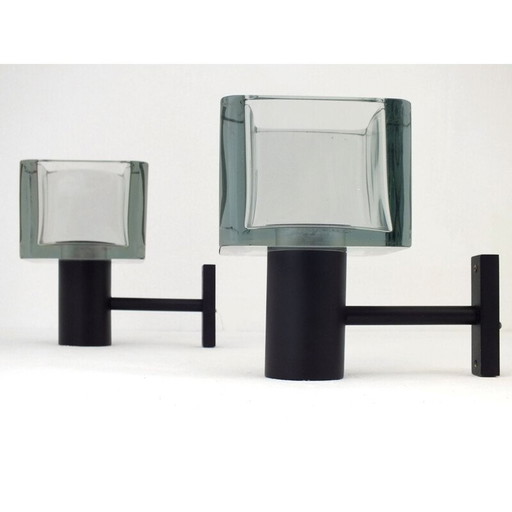 Pair of vintage glass sconces by Flavio Poli for Seguso, Italy 1970