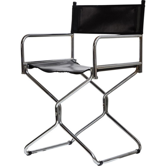 Image 1 of Vintage folding armchairs in metal and leather, 1970