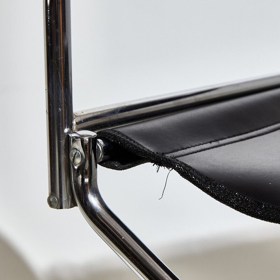 Image 1 of Vintage folding armchairs in metal and leather, 1970