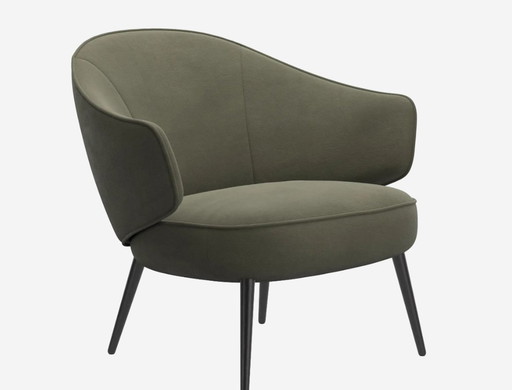 Charlotte Armchair - Olive Green York Leather 5121 - Boconcept